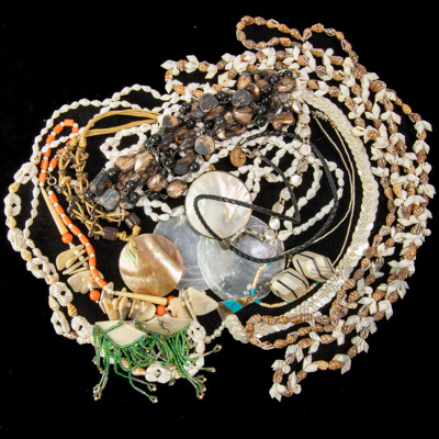 Vintage Collection of Shell and Mother of Pearl Necklaces and Other Jewellery Items