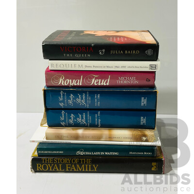 Collection Nine Books Regarding Australian Poetry, the English Royal Family and the Kennedys, All Hardcovers