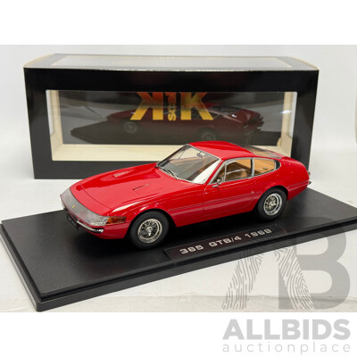 KK-Scale 1969 Ferrari 365 GTB/4 Red 1:18 Scale Model Car - New