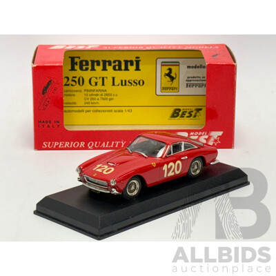 Best Models 1964 Ferrari 250 GT Lusso Targa Florio Taormina / Tocci Red 1:43 Scale Model Car