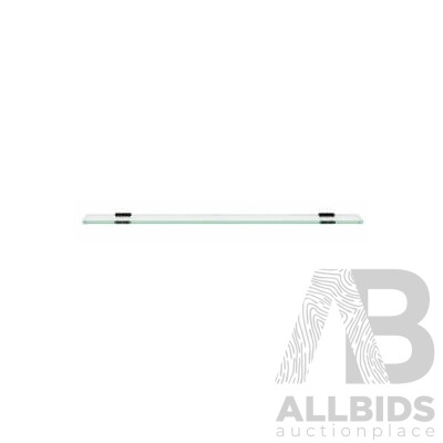 Forme 450mm Black Satin Stainless Steel Glass Shelf(Square) - Lot of Five - Brand New - ORP $400.00