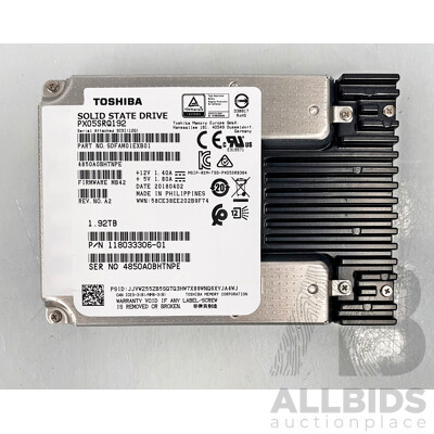 Toshiba (PX05SRQ192) 1.92TB SAS 12Gbps 2.5-Inch Solid State Drive - Lot of Two