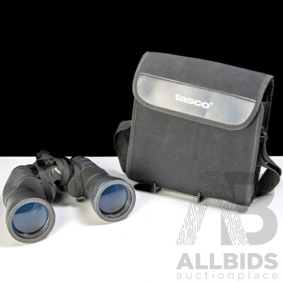Pair Tasco Zip Focus, 12 X 50, 2012BRZ, Fully Coated Optics Binoculars in Carry Case