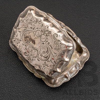 Antique Dutch Sterling Silver (833) Silver Pill Box with Hinged Lid, 25.17 Grams