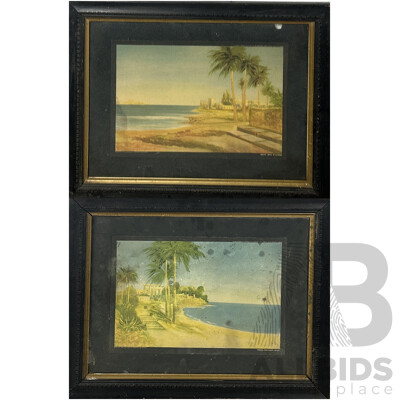 Phillipe G. De Latour, (20th Century, French, ?-), South Sea Stillness & 'Neath Southern Skies, Vintage Colour Prints, South Sea Isles Originals, 47.5 6 x 60.5 cm (frame) (2)