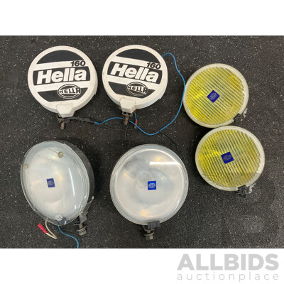 Assorted HELLA  Spot Light Lamps - Lot of 6