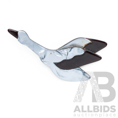 Lea Stein Original Vintage Flying Goose Brooch, C. 1960's, Hallmarked
