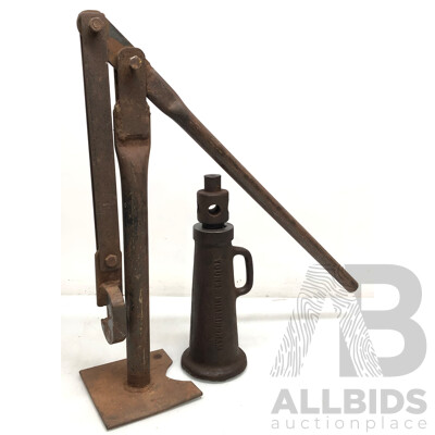 Vintage Post Remover/Puller and 6 Ton Jack