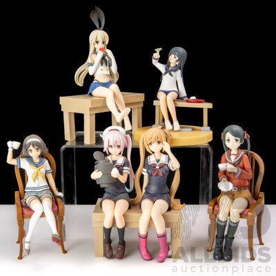 Collection Six Japanese Kantai Collection Anime Figurines