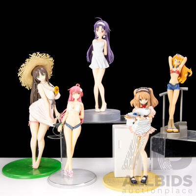 Collection Five Japanese Adult Hentai Anime Risqué Girly Figures Including Macross Frontier Sheryl Nome Example