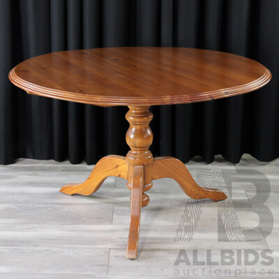 Modern Pine Single Pedestal Dining Table