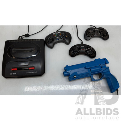 Sega Mega Drive II with Controllers