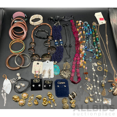 Assorted Costume Jewellery - Bracelets, Earrings, Necklaces, Rings and More   - Lot of 45