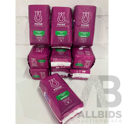 POISE 3in1 Bladder Protection Extra Plus Pads - Lot of 10