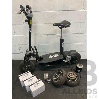 Electric Scooter and Spare Part Including Wheels, Batteries and More
