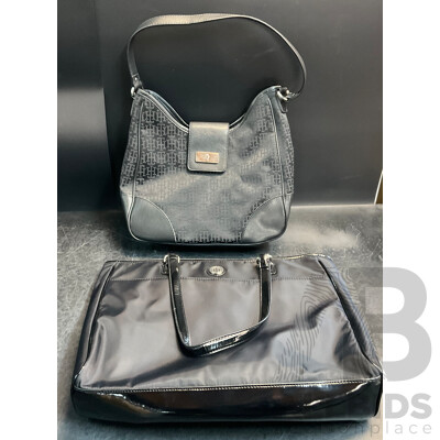 TOMMY HILGER Monogram & Black Shoulder Bag - Lot of 2