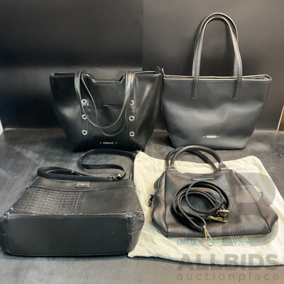 STATUS ANXIETY Leather Crossbody Bag & BASQUE Black Shoulder Bag & CEllINI Crossbody Bag - Lot of 4