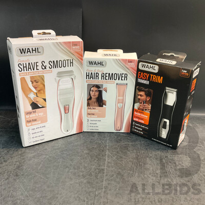 WAHL Ladies Shaver/Hair Remover & Men's Trimmer - Lot of 3