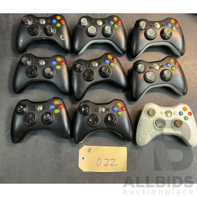Lot of 9 Xbox 360 Wireless Controllers