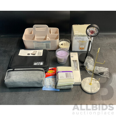 Assorted ANKO Household Items - Included Travel Bag, Candles,Caddy & More
